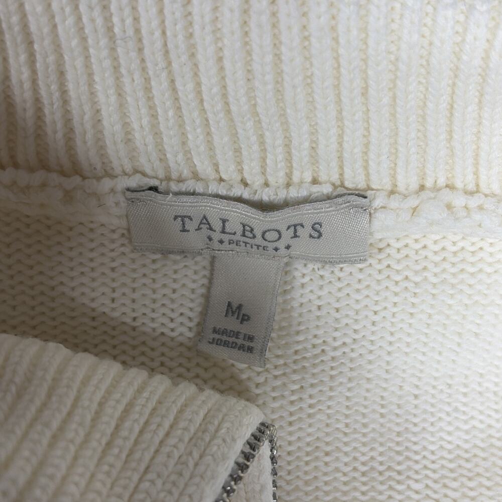 TALBOTS Womens SWEATER Long Sleeve 1/4 Zip Pullover IVORY Size 1X - Picture 3 of 4